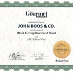 iBlock Cutting Board and iPad Stand - The Gourmet Retailer Best New Product of 2013 Certificate