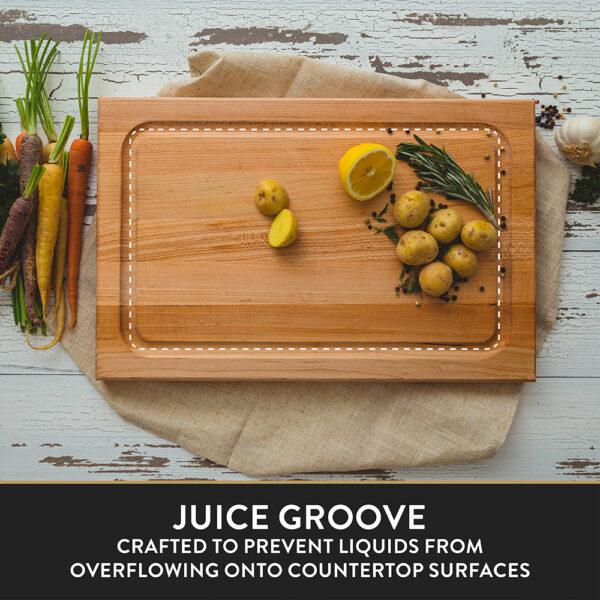 Maple BBQ Cutting Board with Juice Groove 18"x12"x1-1/2" (BBQBD) - Juice Groove
