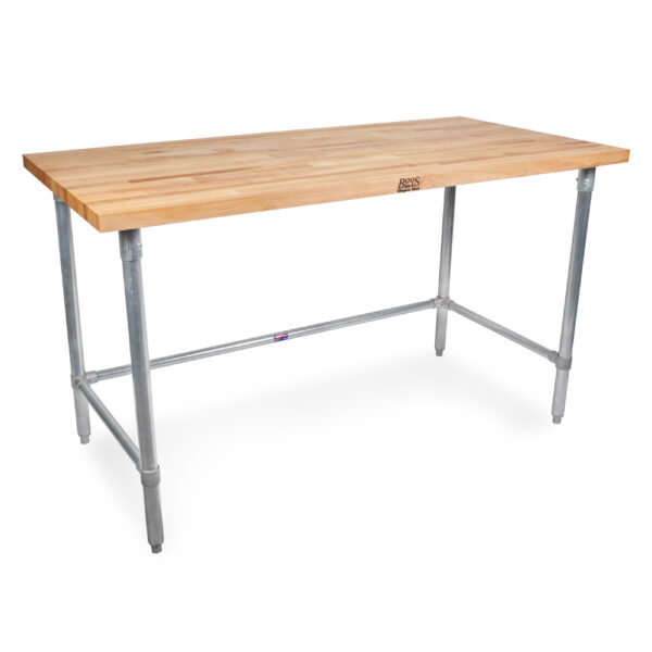 1-1/2" Thick - Wood Top Work Tables with Adjustable Galvanized Bracing