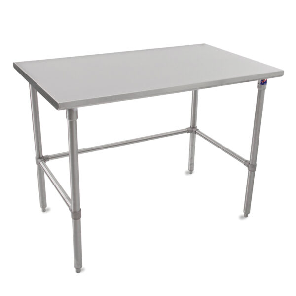 16GA Stainless Steel Flat Top Work Table, Stainless Steel Base & Bracing, (ST6-SBK)