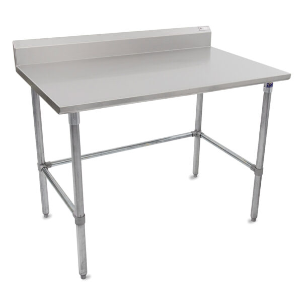 14GA Stainless Steel Work Table With 5" Rear Riser, Stainless Steel Base & Bracing, (ST4R5-SBK)