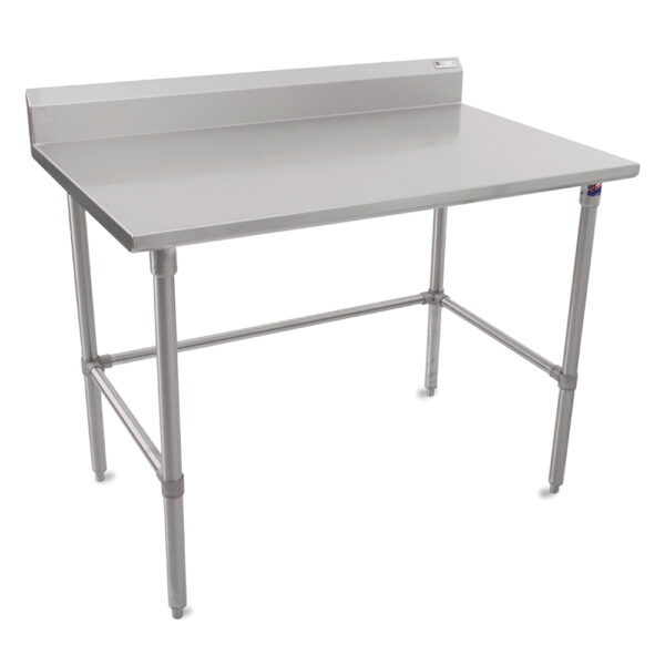 16GA Stainless Steel Work Table With 5" Rear Riser, Stainless Steel Base & Bracing, (ST6R5-SBK)