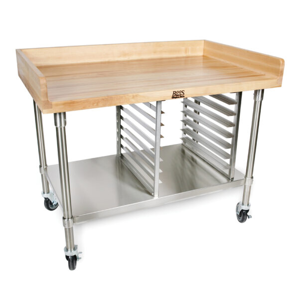 1-3/4" Thick - "BAK" Wood Top Bakers Utility Tables, "SB" Top, 30" Wide, 3-Tier Drawer Unit