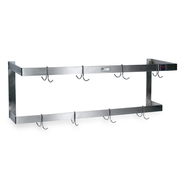 Stainless Steel Pot Racks With Double Bar, Wall Mount (PRW2)