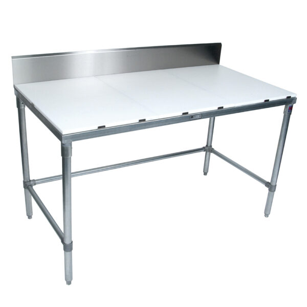Poly Top, Stainless Steel Work Table With Removable 6” Rear Riser