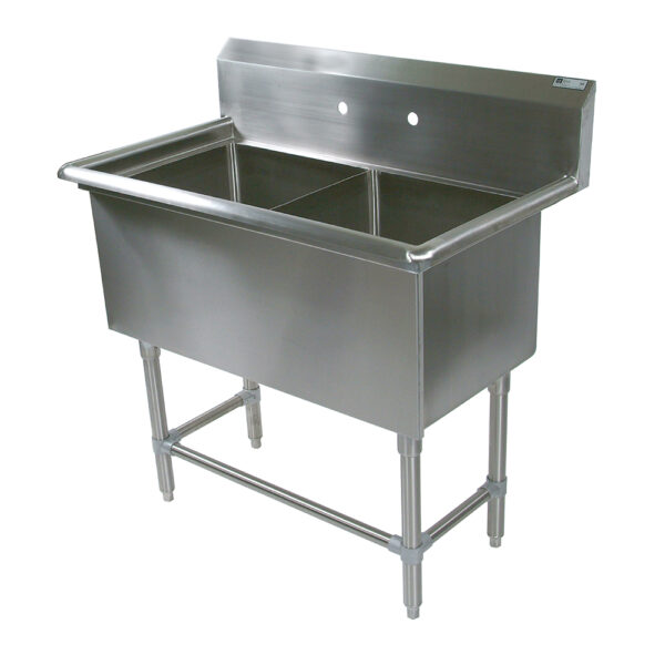 Compartment Sinks, 2-Bowl, Without Drainboard, 12" Deep Bowl (PRO-BOWL SERIES)