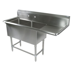 Compartment Sinks, 2-Bowl, 1 Drainboard, 12 Deep Bowl (PRO-BOWL SERIES)