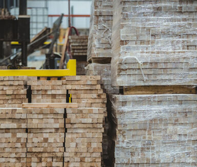pallets of raw wood