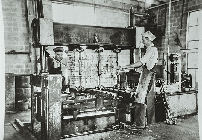 1941 historical photo of John Boos and Co old block press
