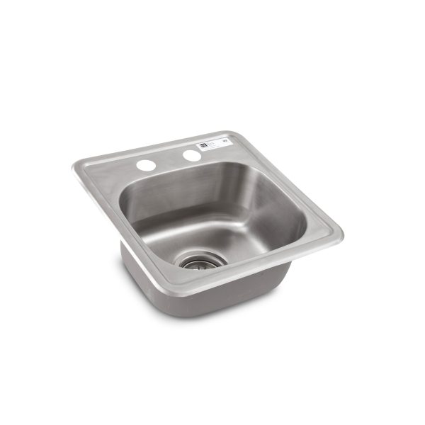 Drop-In Commercial Hand Sink, Bowl Size 12-1/2 x 10-1/2 x6, Basket Drain, Deck Mount