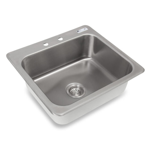 Drop-In Commercial Hand Sink, 8" & 12" Deep, Basket Drain, Deck Mount
