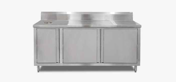 commercial stainless steel workspace