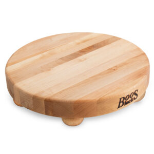 Maple Round Cutting Board With Feet 1-1/2 Thick (B Series) 12x1-1/2