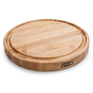 Maple Round Cutting Board With Juice Groove 1-3/4 Thick (CB Series) 15x1-3/4