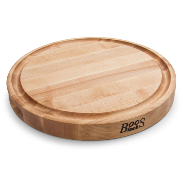 Maple Round Cutting Board With Juice Groove 1-3/4" Thick (CB Series) 15"x1-3/4"