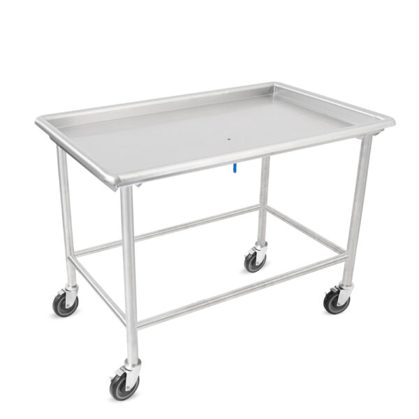 Dish Sorting Tables, Flat Top, Fixed Stainless Steel Bracing, Casters, 16GA Stainless Steel Top