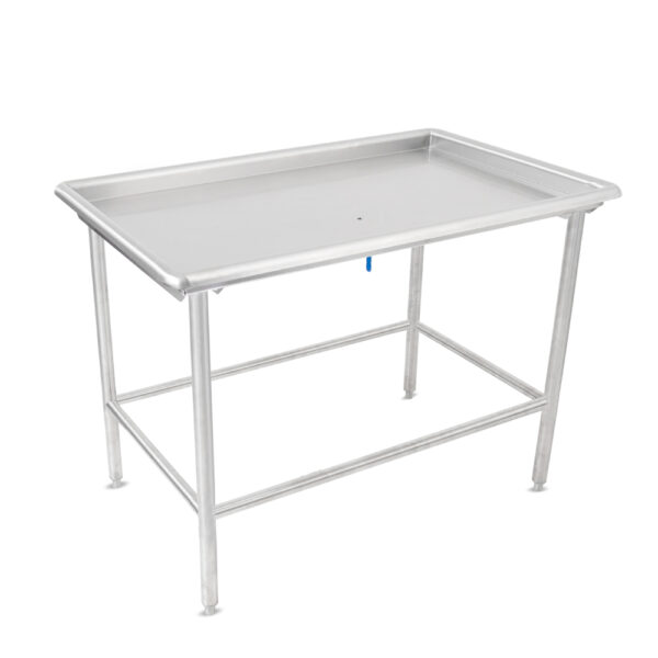 Dish Sorting Tables, Flat Top, Fixed Stainless Steel Bracing, Bullet Feet, 16GA Stainless Steel Top