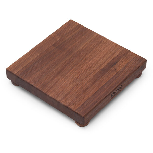 Walnut Square Cutting Board With Feet 1-1/2" Thick (B Series) 12"x12"x1-1/2"