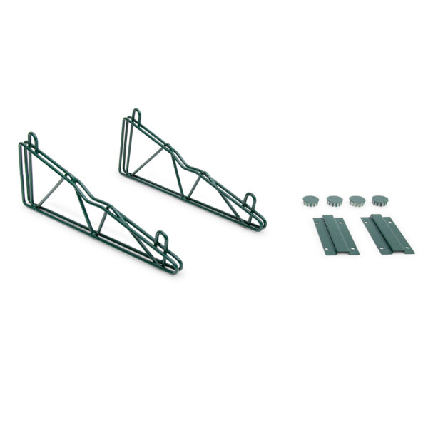 Wire Shelving Accessories - Double Wall Brackets - Green Epoxy