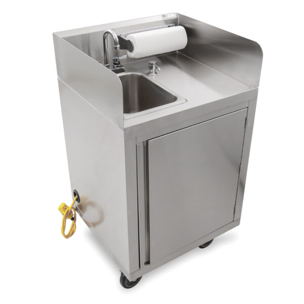 Mobile Hand Wash Station With 8" Rear & Side Splashes