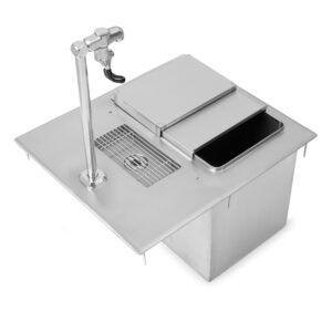 Drop-In Ice Bins With Water Station, With Glass Filler Faucet (Underbar) - 18"x21"