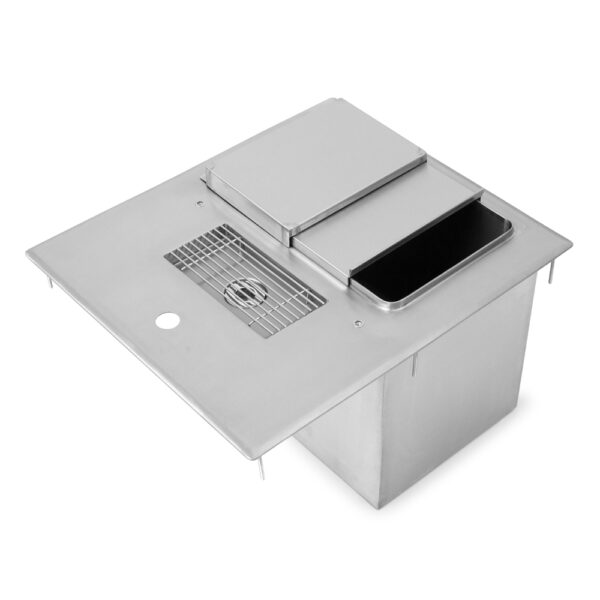 Drop-In Ice Bins With Water Station, Without Glass Filler Faucet (Underbar) - 18"X21"