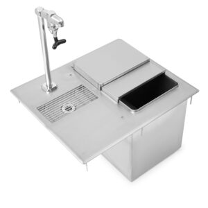 Drop-In Ice Bins With Water Station, With Glass Filler Faucet (Underbar) - 21"x18"