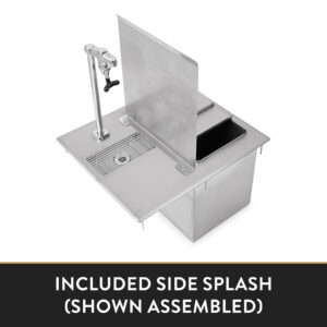 Drop-In Ice Bins With Water Station, With Glass Filler Faucet (Underbar) - 21"x18"