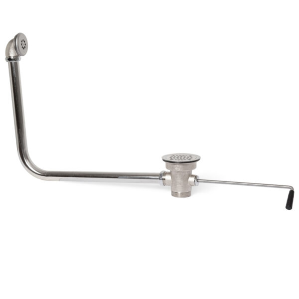 Lever Waste Drain With Twist Handle And Overflow Pipe, 3-1/2" Drain Opening With 2" Outlet