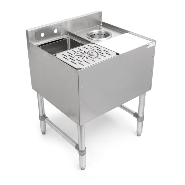 Mixology Station, 21" Width x 24" Length, Includes Dump Sink, Glass Rinser, Dipper Well & Poly Cutting Board (Underbar)