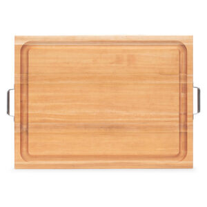 Maple RAFR Cutting Board With Juice Groove & Metal Handles 2-1/4" Thick (Handle Boards)